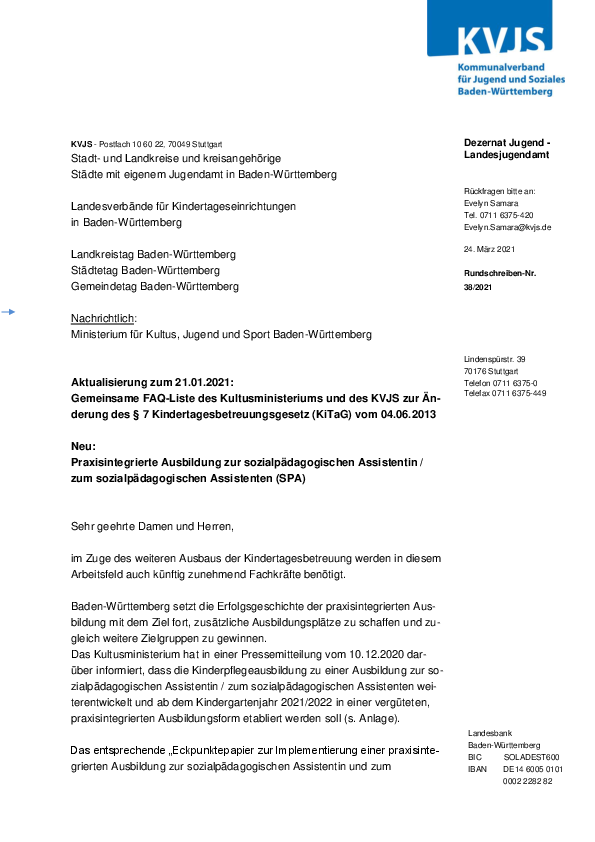 Rundschreiben 38-2021