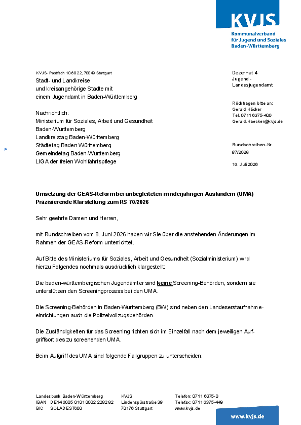 Rundschreiben 87-2026