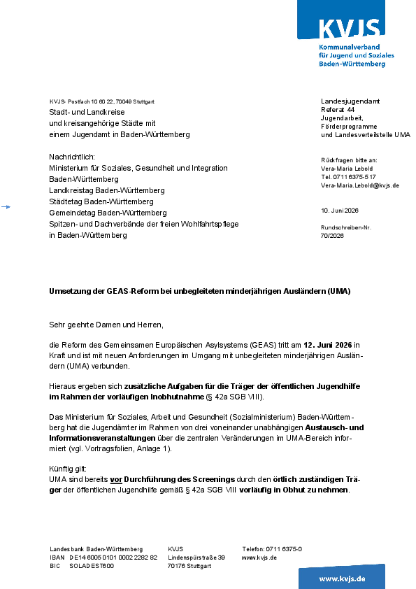 Rundschreiben 70-2026