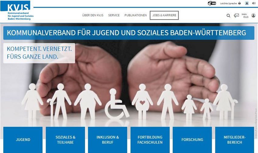 Abbildung der KVJS-Startseite