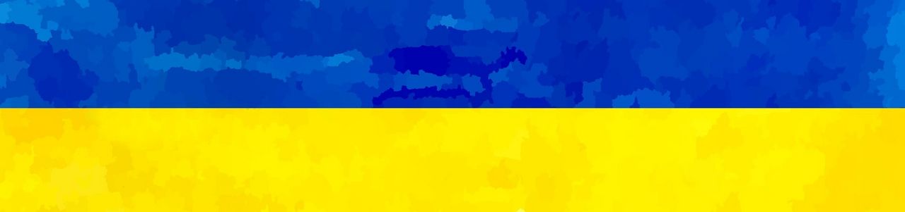 Zwei horizontale Streifen in blau und gelb