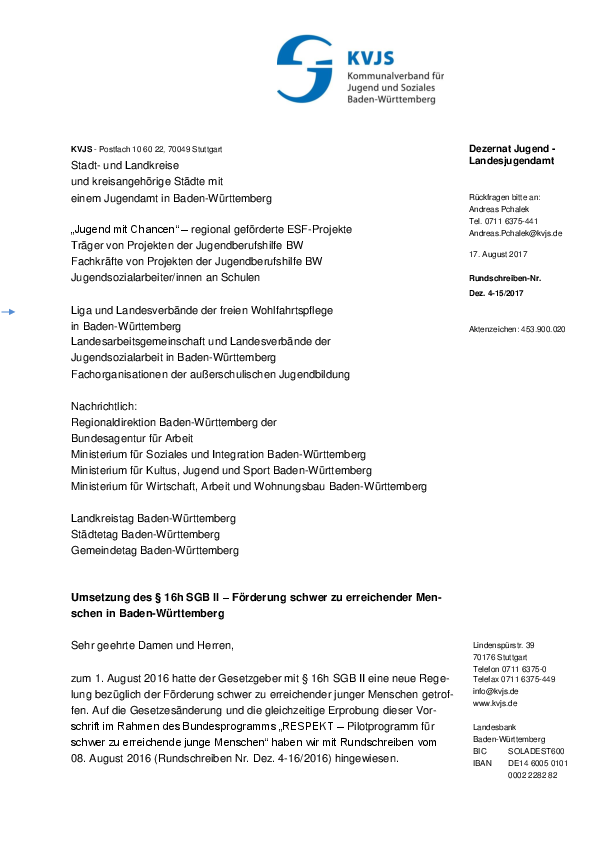 Rundschreiben 15-2017