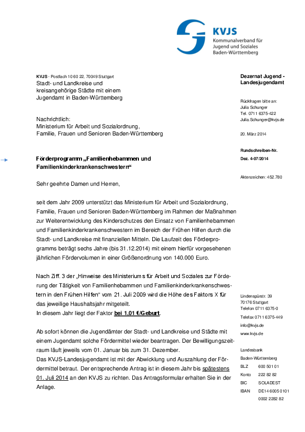 Rundschreiben 07-2014