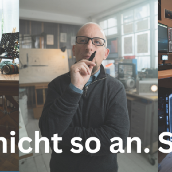 F&uuml;nf Menschen mit Behinderung, der Slogan "Stellt euch nicht so an. Stellt euch an." ist zu lesen.