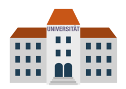 Ein Gebäude mit der Aufschrift Universität