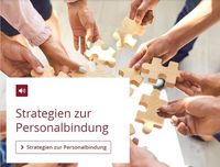 Strategien zur Personalbindung und Bild mit Händen und Puzzleteilen