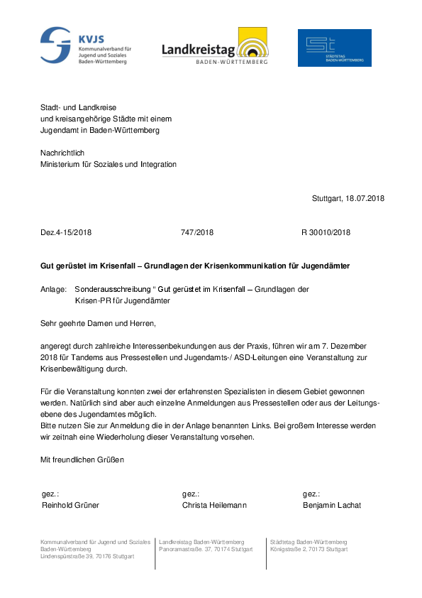 Rundschreiben 15-2018