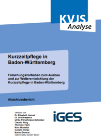 Titelbild KVJS-Analyse "Kurzzeitpflege in Baden-Württemberg"