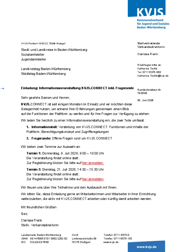 Rundschreiben 76-2026