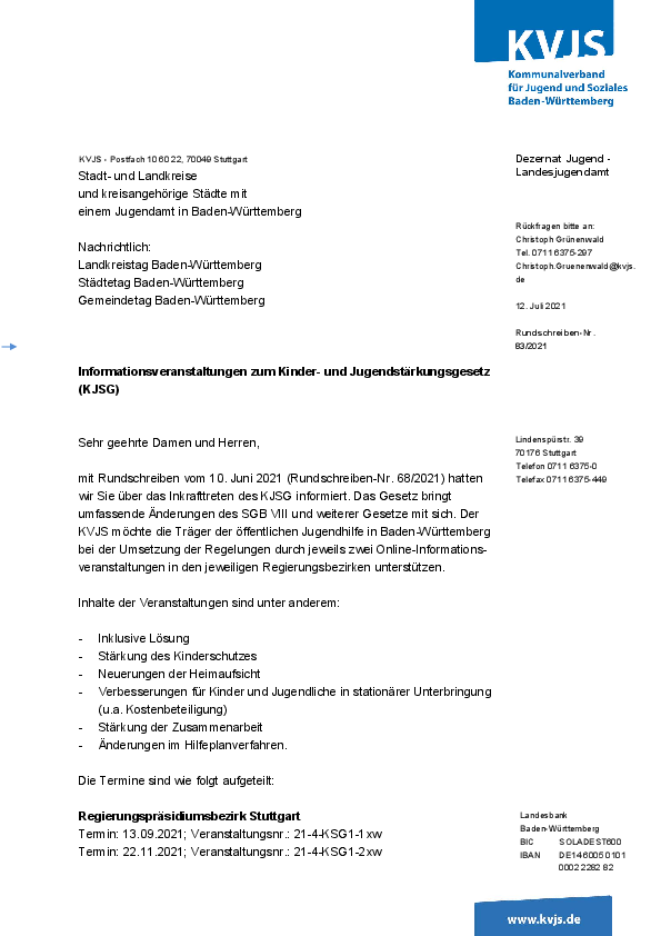 Rundschreiben 83-2021