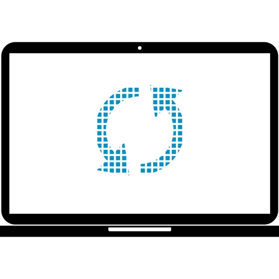 Computerbildschirm mit Lade-Symbol