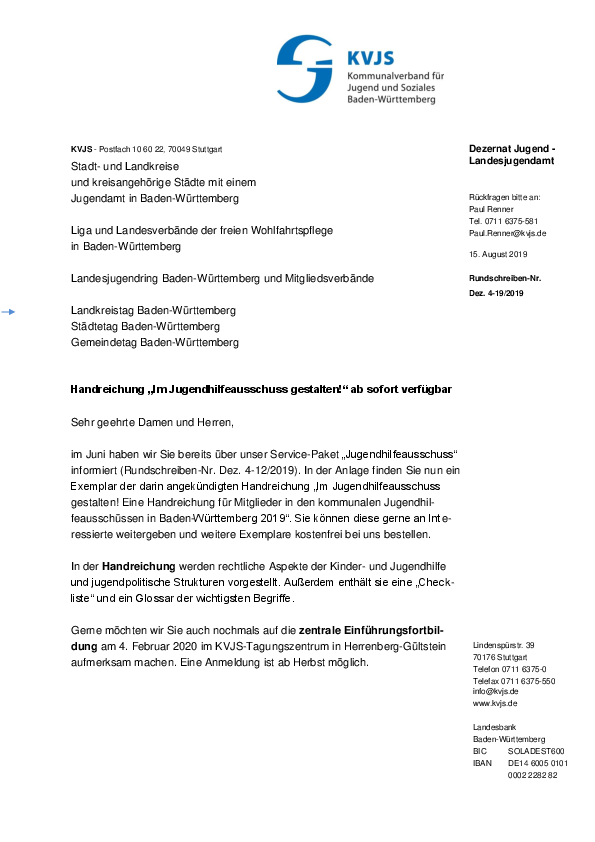Rundschreiben 19-2019