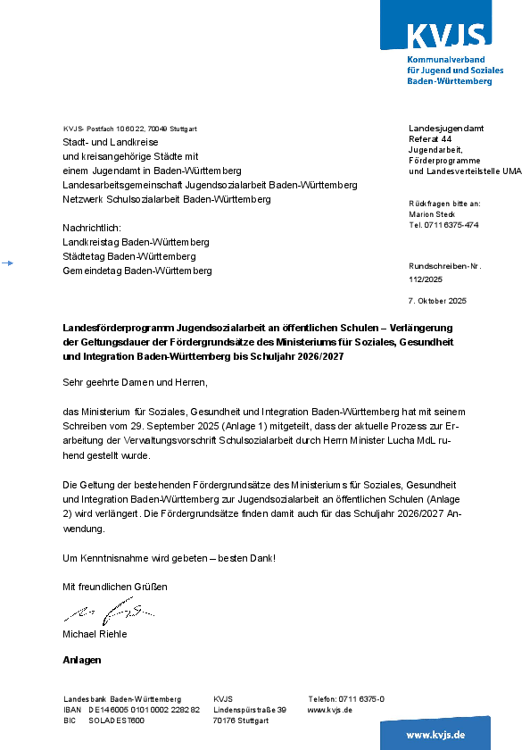 Rundschreiben 112-2025 Rundschreiben 112-2025