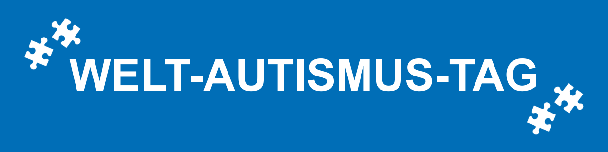 Schriftzug "Welt-Autismus-Tag" mit Puzzleteilen