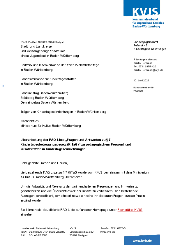 Rundschreiben 71-2026
