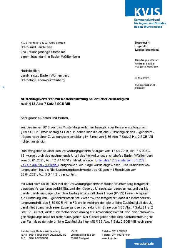 Rundschreiben 63-2022
