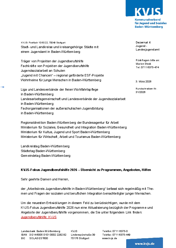 Rundschreiben 31-2026