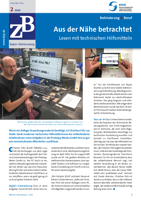 ZB Baden-Württemberg Behinderung & Beruf, Heft 2, (Juni 2020)