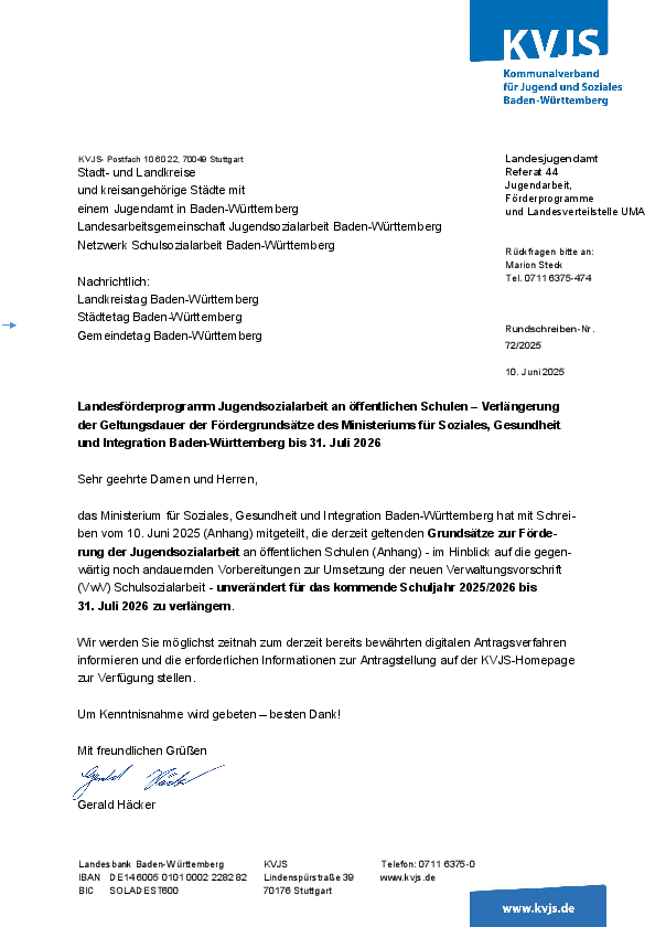 Rundschreiben 72-2025