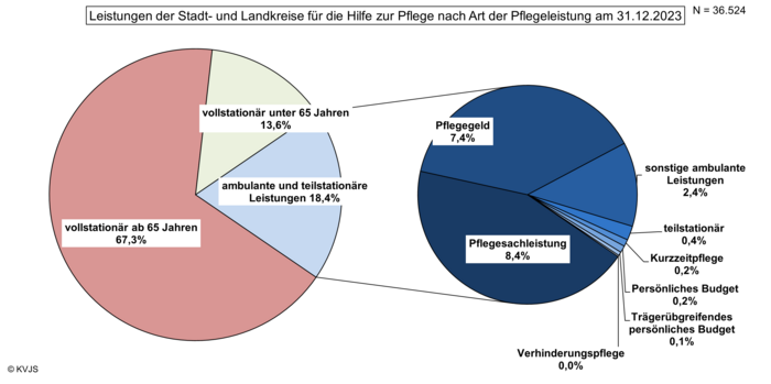 Leistungen der Stadt- und Landkreise für die Hilfe zur Pflege nach Art der Pflegeleistung 