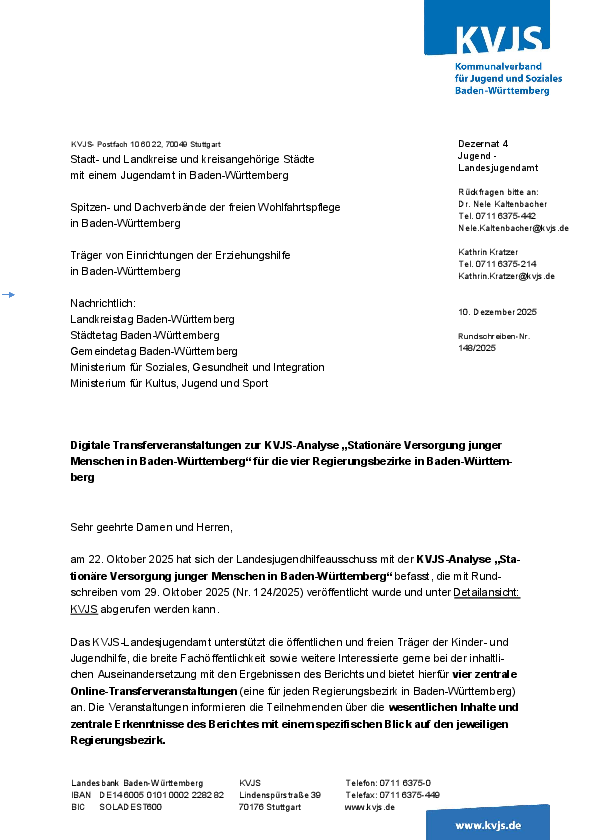 Rundschreiben 148-2025