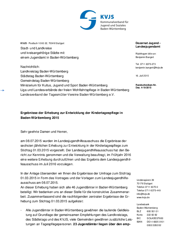 Rundschreiben 19-2015