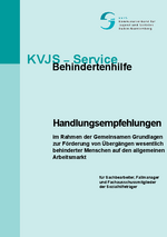 Handlungsempfehlungen im Rahmen der Gemeinsamen Grundlagen zur Förderung von Übergängen wesentlich behinderter Menschen auf den allgemeinen Arbeitsmarkt, 2008