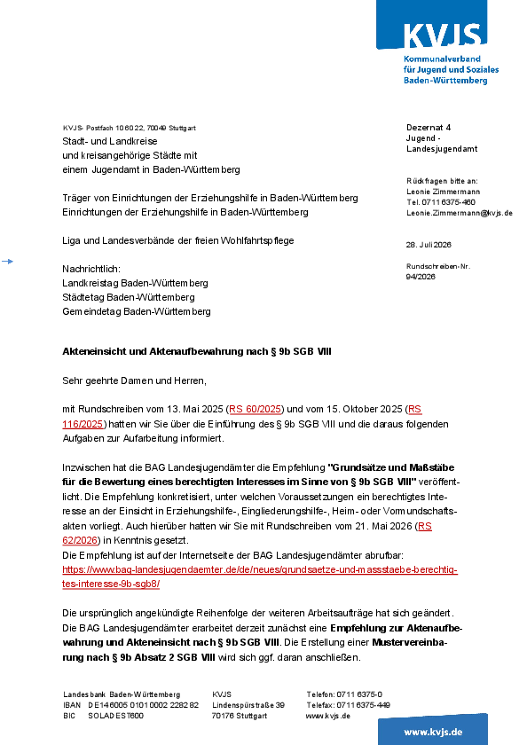 Rundschreiben 94-2026