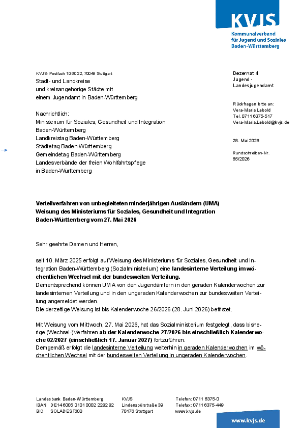 Rundschreiben 65-2026