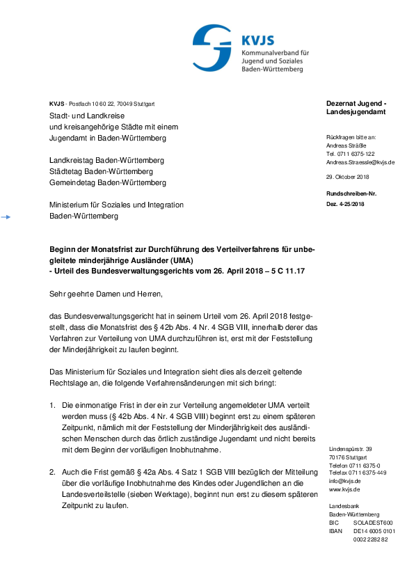Rundschreiben 25-2018