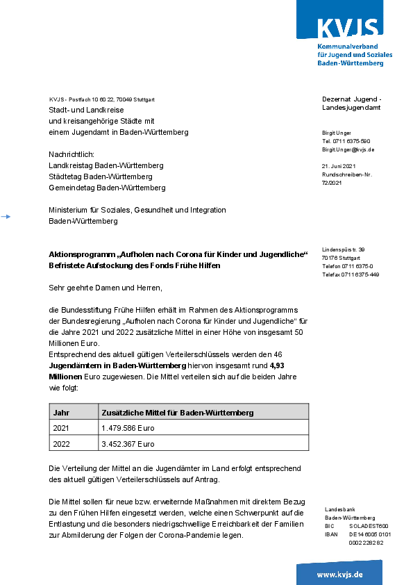 Rundschreiben 72-2021