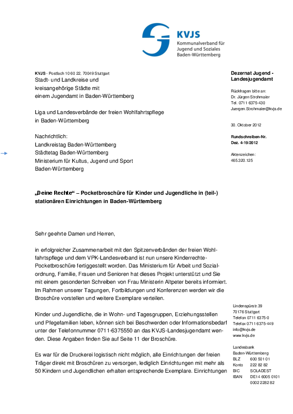 Rundschreiben 19-2012