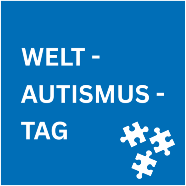 Schriftzug Welt-Autismus-Tag mit Puzzleteilen